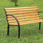 DUMAS 12PCS SLAT PARK BENCH, NATURAL FINISH